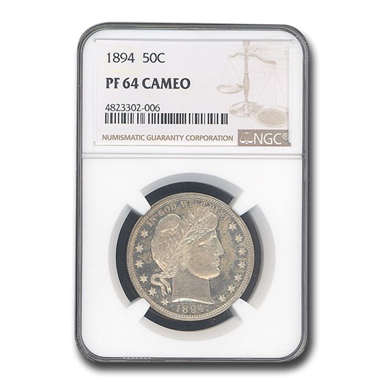 1894 Barber Half Dollar PF-64 Cameo NGC 1894 Barber Half Dollar PF-64 Cameo NGC